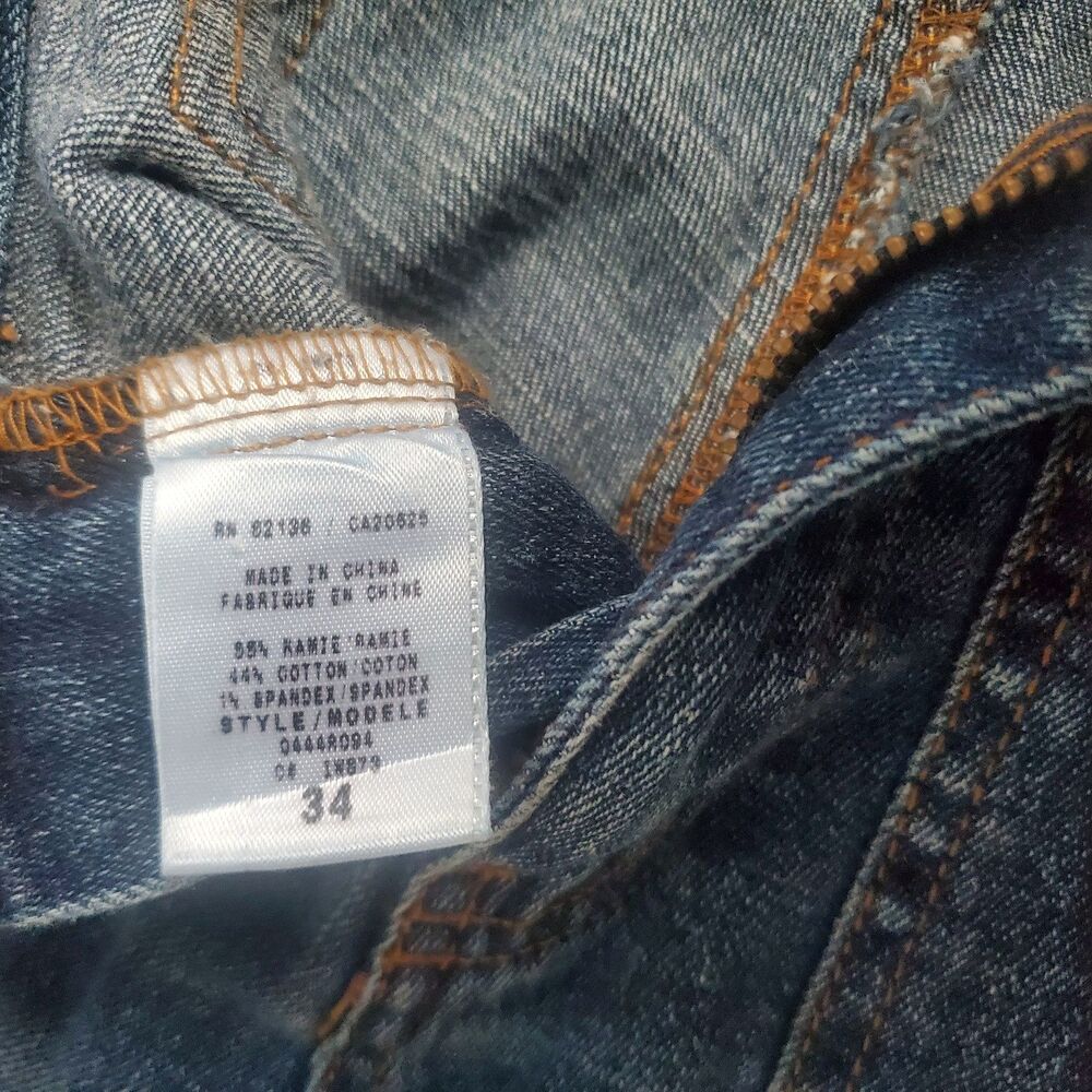 VTG GUESS Women's Jeans Size 34 Medium Wash Seamed Y2K Raw Hem Stretch Cropped - Picture 4 of 12